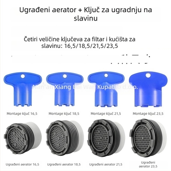 Slavina s ugrađenim aeratorom i skrivenim filtrom, alat za demontažu i ključ, ABS materijal, moderni minimalistički stil, brend Beautiful Lion