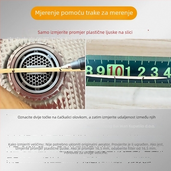 Slavina s ugrađenim aeratorom i skrivenim filtrom, alat za demontažu i ključ, ABS materijal, moderni minimalistički stil, brend Beautiful Lion