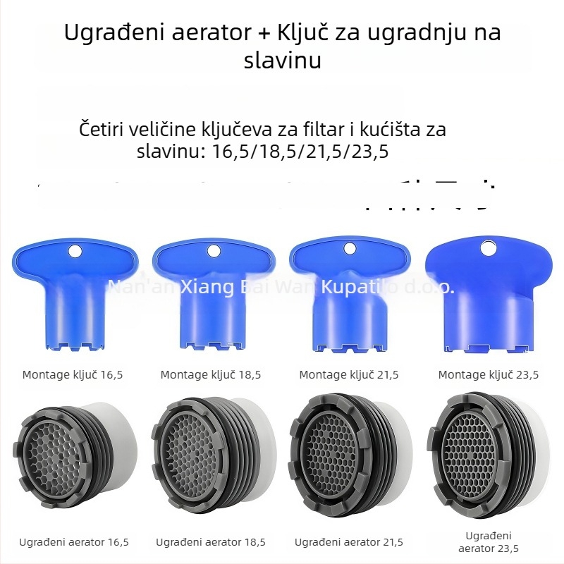 Slavina s ugrađenim aeratorom i skrivenim filtrom, alat za demontažu i ključ, ABS materijal, moderni minimalistički stil, brend Beautiful Lion