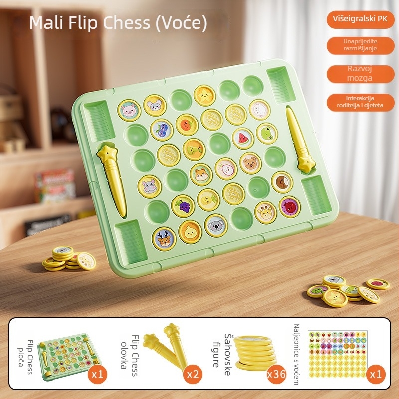 Edukativna stolna igra za djecu, četiri igrača,flip‑and‑match slagalica sa temom životinja, plastična konstrukcija