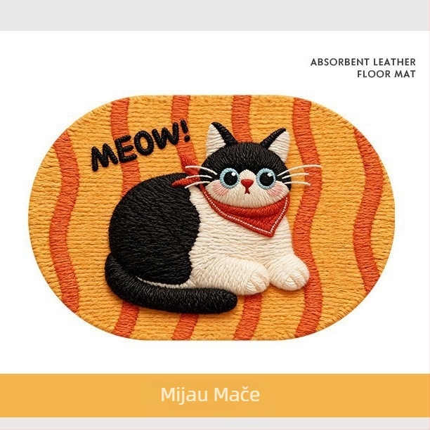 Diatomaceous Earth Mat - crtani uzorak, slatke životinje, kvadratni oblik, pere se, za kupaonu i ulaz