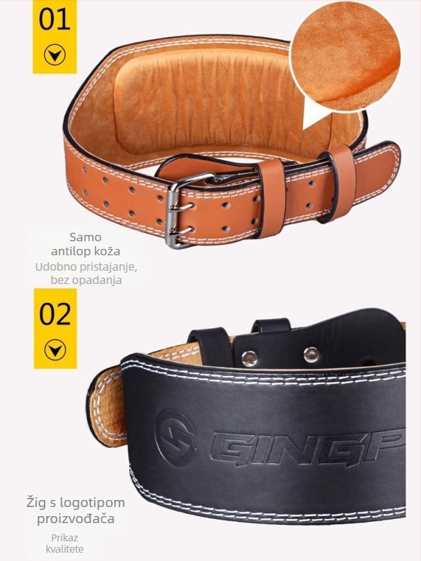 Kožni pojas za struk za čučnjeve i teška dizanja — zaštita struka