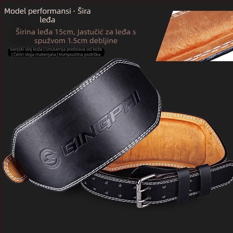 Kožni pojas za struk za čučnjeve i teška dizanja — zaštita struka