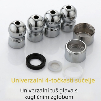 Spojnik za gornji tuš u kupaonici, kolona za tuš s 4‑bodnim univerzalnim kuglastim spojem i rotirajućom kuglom