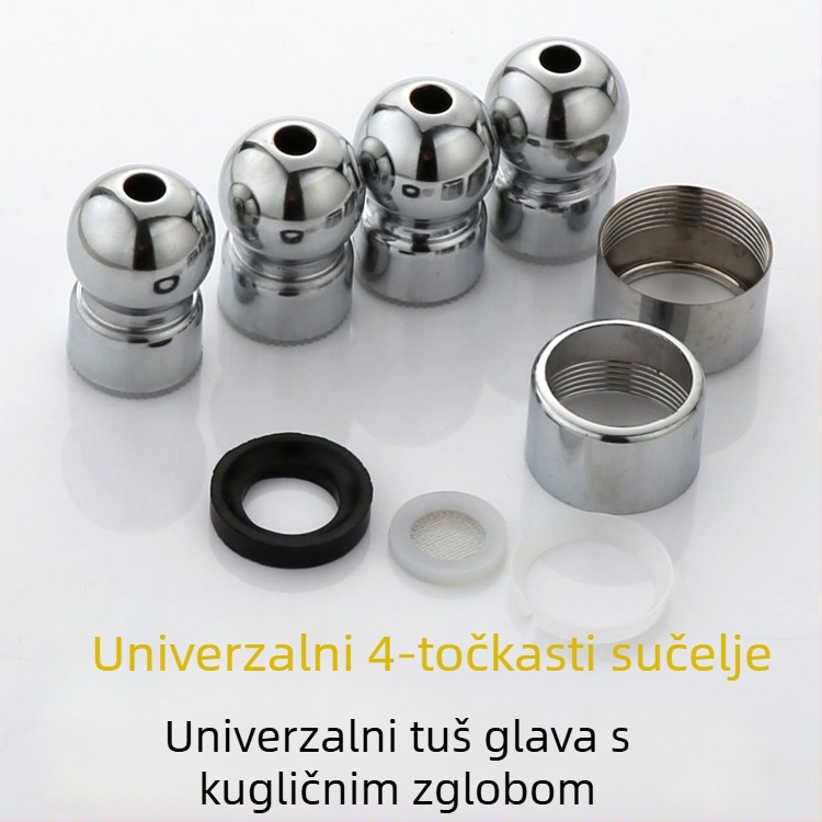 Spojnik za gornji tuš u kupaonici, kolona za tuš s 4‑bodnim univerzalnim kuglastim spojem i rotirajućom kuglom