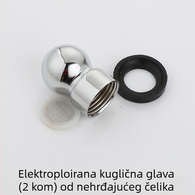 Spojnik za gornji tuš u kupaonici, kolona za tuš s 4‑bodnim univerzalnim kuglastim spojem i rotirajućom kuglom