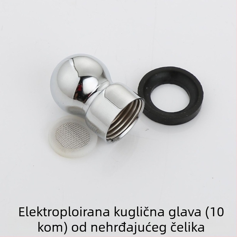 Spojnik za gornji tuš u kupaonici, kolona za tuš s 4‑bodnim univerzalnim kuglastim spojem i rotirajućom kuglom