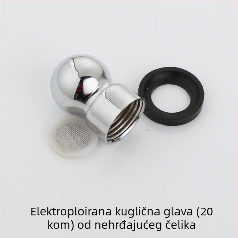 Spojnik za gornji tuš u kupaonici, kolona za tuš s 4‑bodnim univerzalnim kuglastim spojem i rotirajućom kuglom