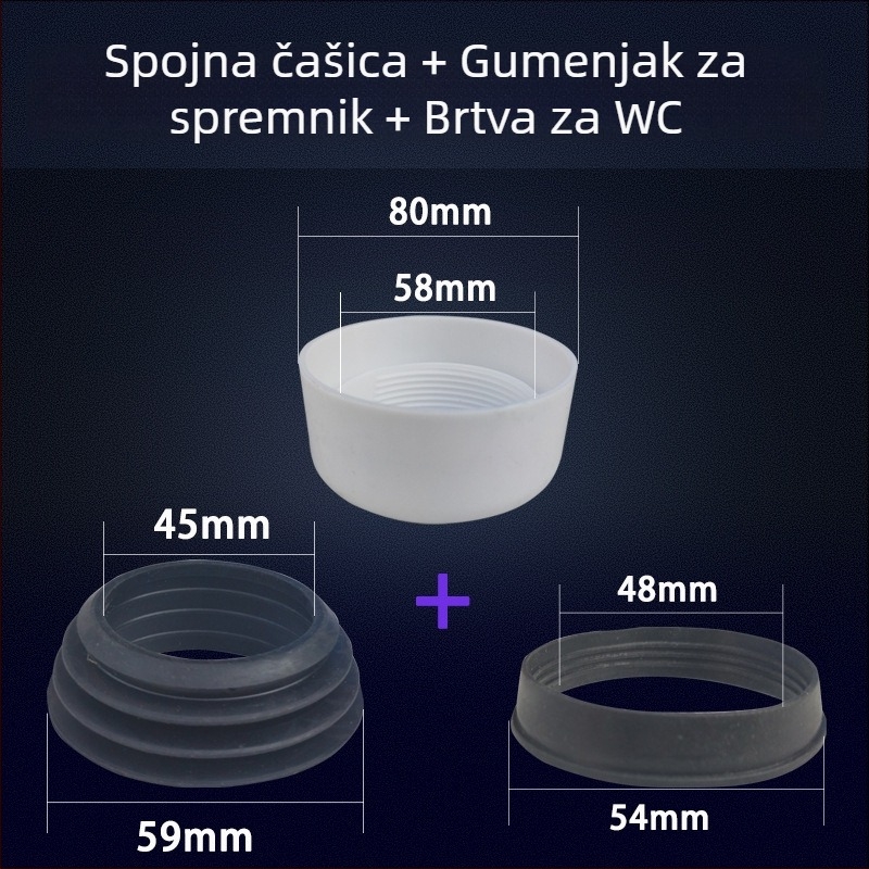 Odtvod vode iz spremnika klozeta tipa klek s brtvnim prstenom