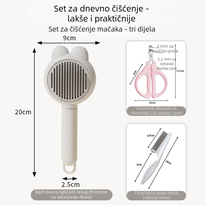 Četka za uklanjanje dlaka mačaka i psa - plastni grooming alat