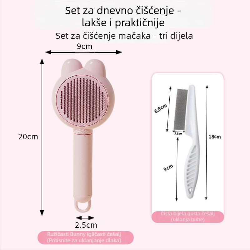 Četka za uklanjanje dlaka mačaka i psa - plastni grooming alat