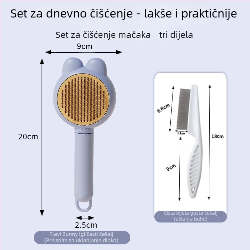 Četka za uklanjanje dlaka mačaka i psa - plastni grooming alat