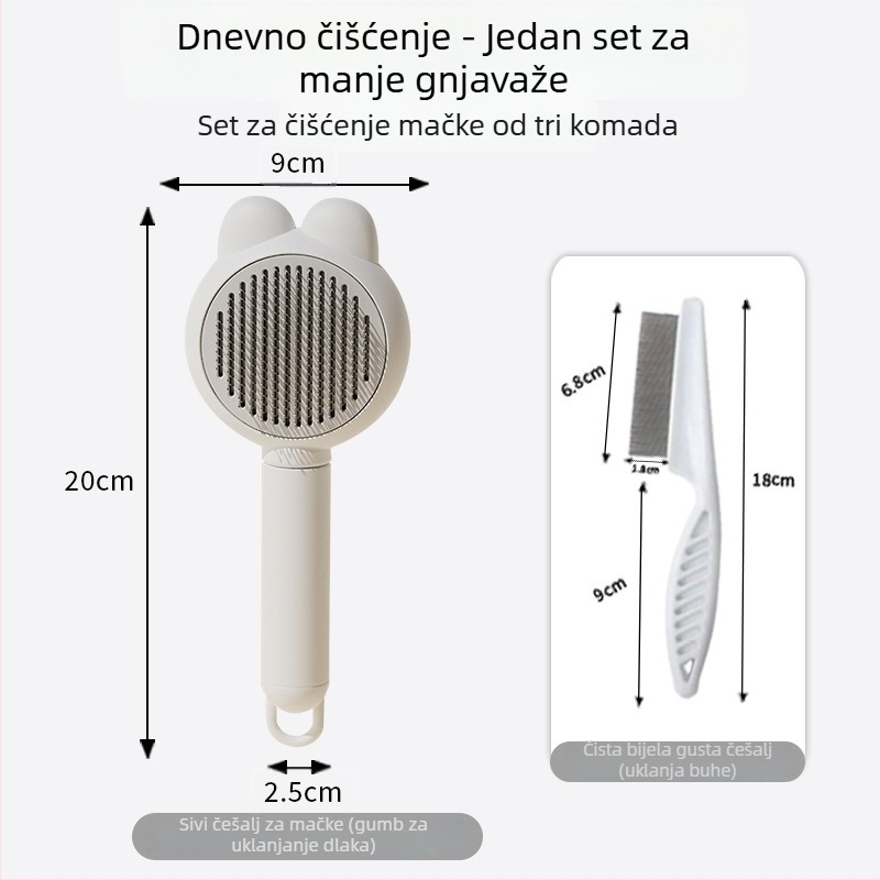 Četka za uklanjanje dlaka mačaka i psa - plastni grooming alat