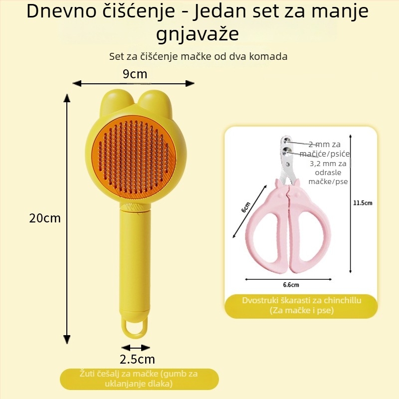 Četka za uklanjanje dlaka mačaka i psa - plastni grooming alat