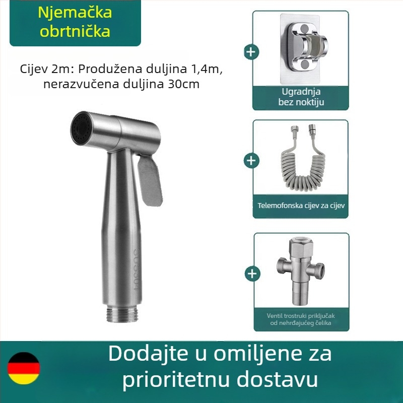 Ručni WC sprej s mlaznicom za bidet, visok tlak, tuš glava za kupaonicu