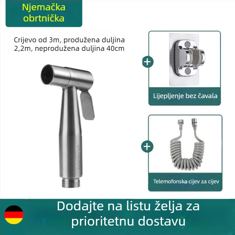 Ručni WC sprej s mlaznicom za bidet, visok tlak, tuš glava za kupaonicu