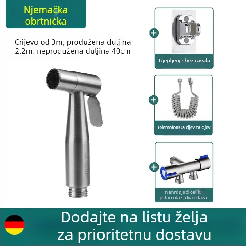 Ručni WC sprej s mlaznicom za bidet, visok tlak, tuš glava za kupaonicu