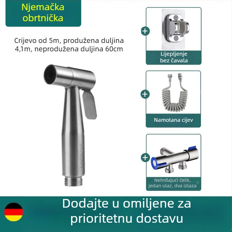 Ručni WC sprej s mlaznicom za bidet, visok tlak, tuš glava za kupaonicu