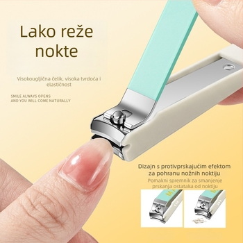 Set kliješta za nokte s kožnim futrolom u obliku kamere – prijenosni kućni set za njegu noktiju, metal/karbonsko čelik, 5–7 komada