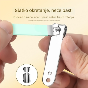Set kliješta za nokte s kožnim futrolom u obliku kamere – prijenosni kućni set za njegu noktiju, metal/karbonsko čelik, 5–7 komada