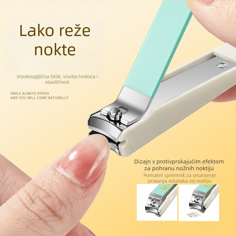 Set kliješta za nokte s kožnim futrolom u obliku kamere – prijenosni kućni set za njegu noktiju, metal/karbonsko čelik, 5–7 komada