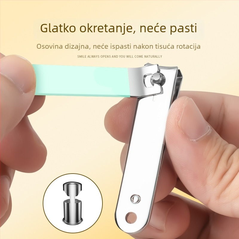 Set kliješta za nokte s kožnim futrolom u obliku kamere – prijenosni kućni set za njegu noktiju, metal/karbonsko čelik, 5–7 komada