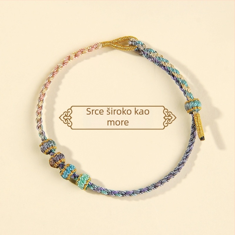 Ručni pleteni narukvica od užeta, etnički stil, unisex (ljeto 2025)