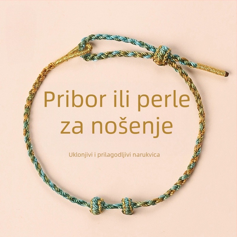 Ručni pleteni narukvica od užeta, etnički stil, unisex (ljeto 2025)