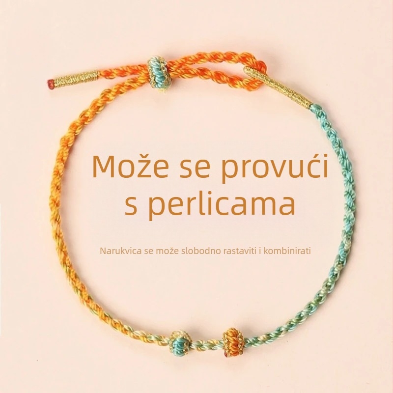 Ručni pleteni narukvica od užeta, etnički stil, unisex (ljeto 2025)