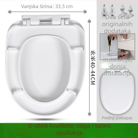 Poklopac za WC, tip UVO, debeli, mekano zatvaranje (plastični, CE-certificiran)