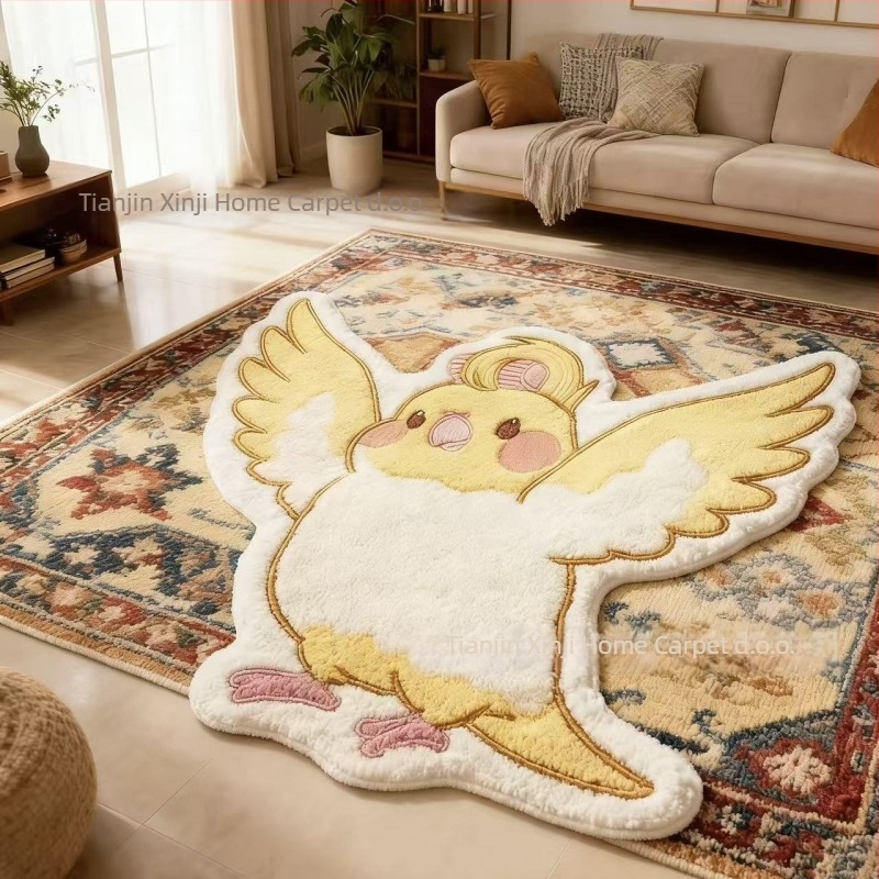 Dječji prostir od umjetnog kašmira s crtanim životinjama, nepravilnog oblika, periva, pogodna za dječju sobu, spavaću i dnevnu sobu