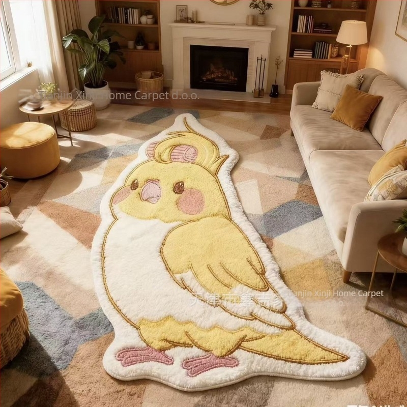 Dječji prostir od umjetnog kašmira s crtanim životinjama, nepravilnog oblika, periva, pogodna za dječju sobu, spavaću i dnevnu sobu