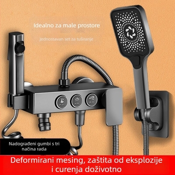 Gornja tuš glava s skrivenim miješanjem, od nehrđajućeg čelika 304, moderan stil, trodijelni set, injekcijsko lijevanje