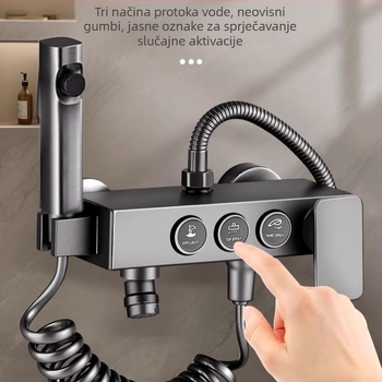 Gornja tuš glava s skrivenim miješanjem, od nehrđajućeg čelika 304, moderan stil, trodijelni set, injekcijsko lijevanje