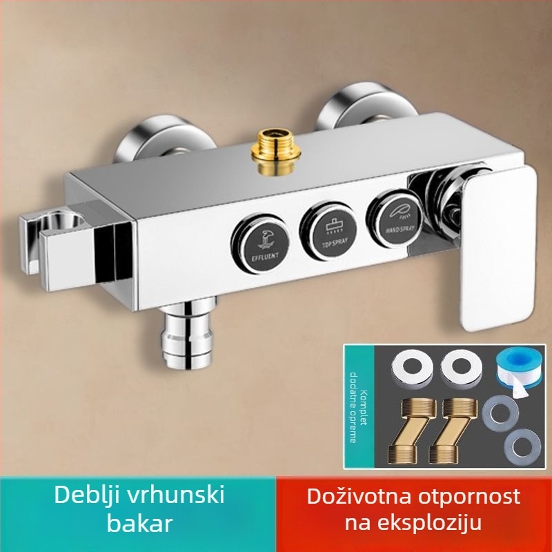 Gornja tuš glava s skrivenim miješanjem, od nehrđajućeg čelika 304, moderan stil, trodijelni set, injekcijsko lijevanje