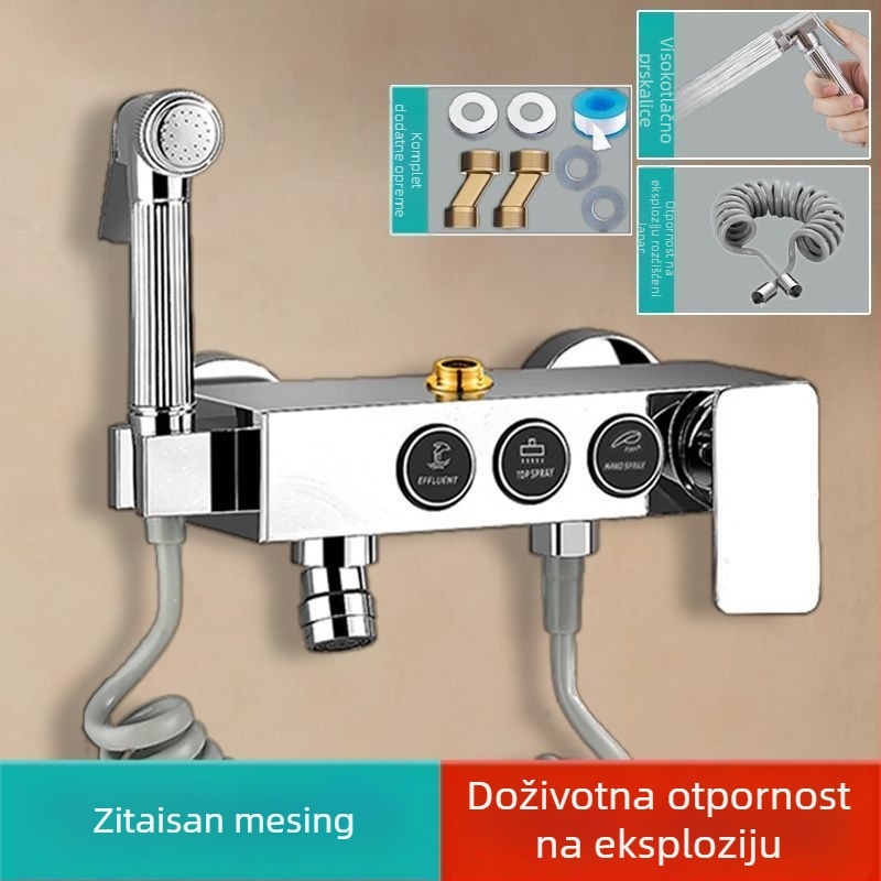 Gornja tuš glava s skrivenim miješanjem, od nehrđajućeg čelika 304, moderan stil, trodijelni set, injekcijsko lijevanje