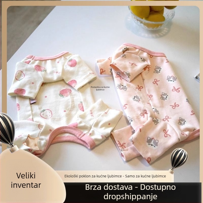 Dresspet Gumeni Mačji Topli Noćni Odjev s Trbušnim Omotom, Četveronožni Outfit, Model 1001828769