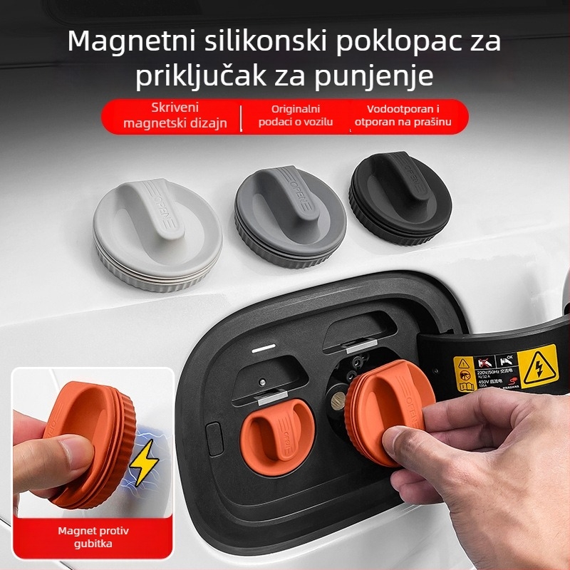 Magnetska kapica za priključak za punjenje, silikonski vodootporni poklopac za automobil
