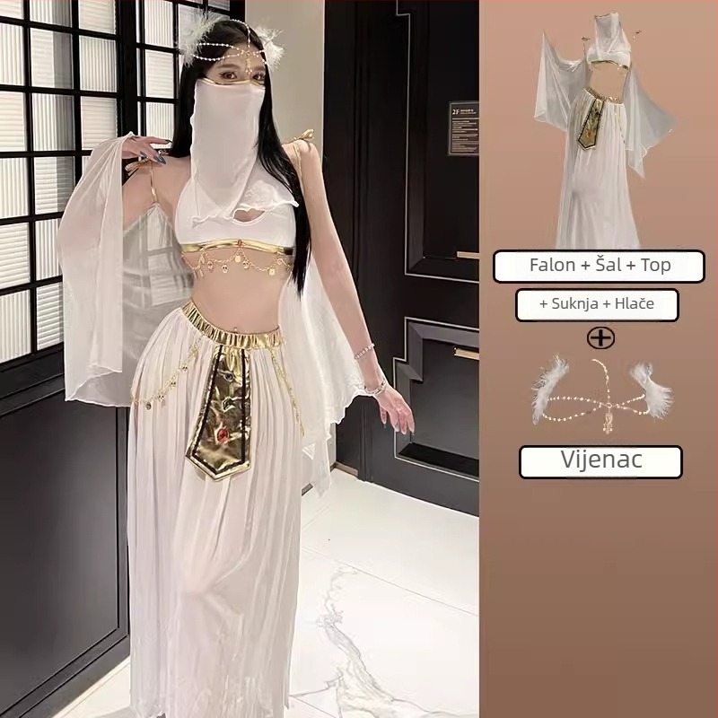 Kostim za belly dance – Egzotično indijsko plesno odijelo za muškarce, Jasmine Princess Elf foto kostim, sadržaj materijala 95%+, ljeto 2022