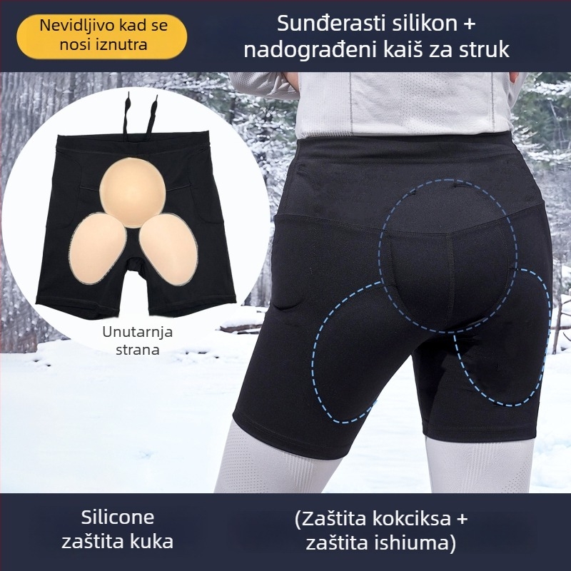 Skijaški štitnik kuka – mekan silikon, unisex, unutarnja zaštita, otpornost na pad