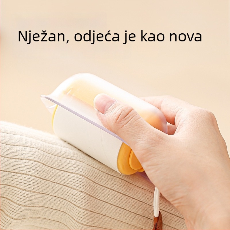 Prijenosni valjak za dlačice sa šnúrkom – za kućnu upotrebu, uklanja dlačice s odjeće i mačju dlaku, uključuje zamjenske ljepljive trake