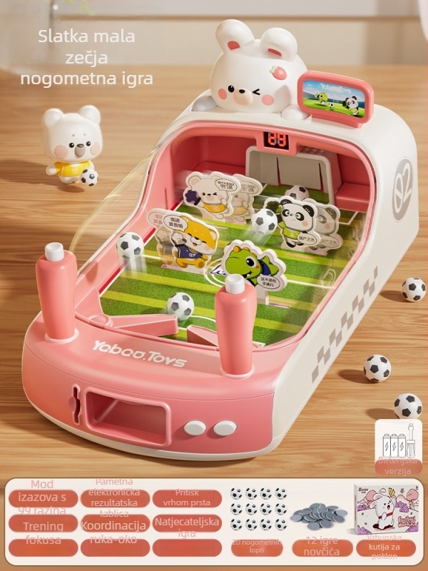 Dječji stolni nogomet, dvobojska igra za dva igrača, plastična konstrukcija, model 666-13, za uzrast 4–6 godina