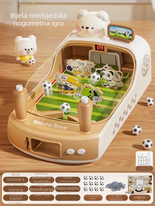 Dječji stolni nogomet, dvobojska igra za dva igrača, plastična konstrukcija, model 666-13, za uzrast 4–6 godina