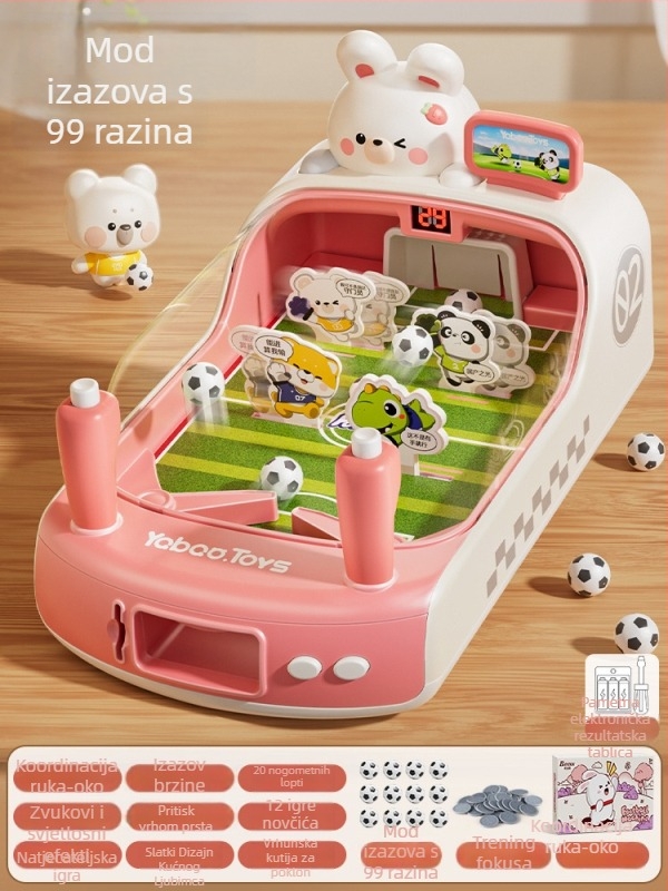 Dječji stolni nogomet, dvobojska igra za dva igrača, plastična konstrukcija, model 666-13, za uzrast 4–6 godina