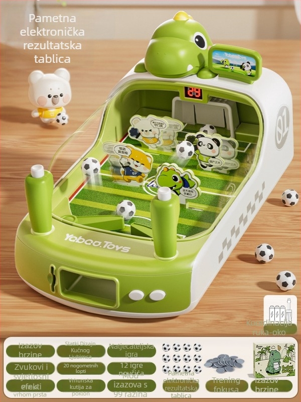 Dječji stolni nogomet, dvobojska igra za dva igrača, plastična konstrukcija, model 666-13, za uzrast 4–6 godina