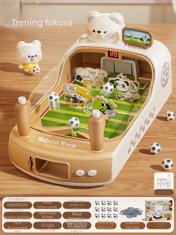 Dječji stolni nogomet, dvobojska igra za dva igrača, plastična konstrukcija, model 666-13, za uzrast 4–6 godina