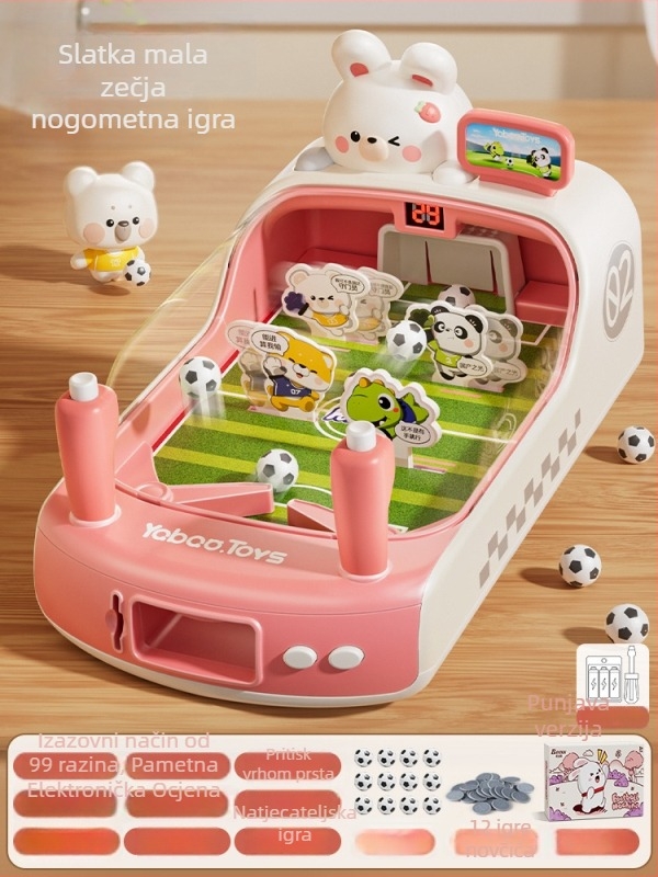 Dječji stolni nogomet, dvobojska igra za dva igrača, plastična konstrukcija, model 666-13, za uzrast 4–6 godina