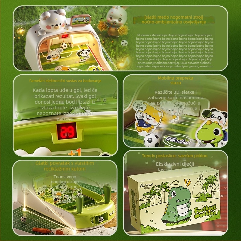 Dječji stolni nogomet, dvobojska igra za dva igrača, plastična konstrukcija, model 666-13, za uzrast 4–6 godina