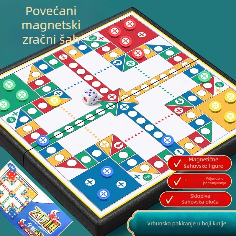 Magnetski sve-u-jednom set za djecu – više igara u jednom (Aeroplane Chess, Gomoku, Go, Xiangqi, Checkers, Jungle Chess, Military Chess). Materijal KPXQ-001; Marka Popular Ball; Kategorija: Društvene igre; Pakiranje: Kutija