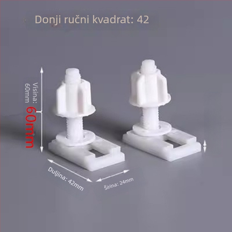 Set vijaka za pričvršćivanje poklopca zahoda – CE certifikat, plastični vijci, kvadratne i okrugle glave, bez usluga instalacije